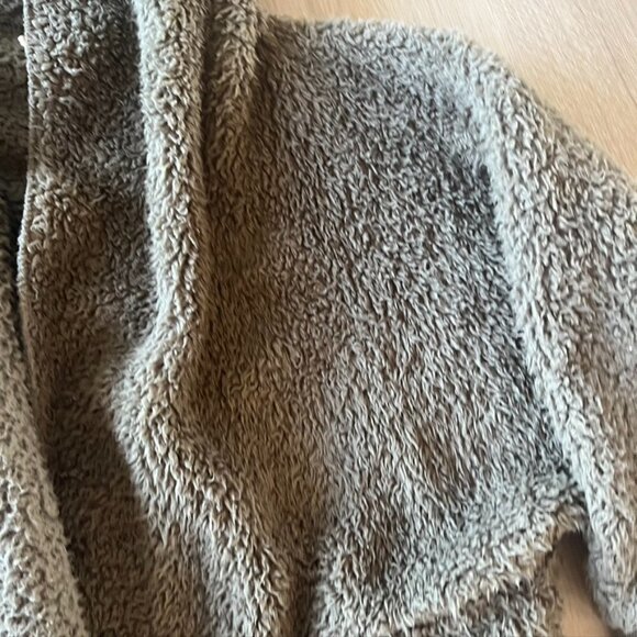 Nordic Beach Olive green teddy coat fuzzy jacket sweater OS - Picture 5 of 11